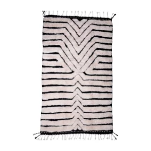 Tapis Beni Ouarain noir et blanc 150x250cm